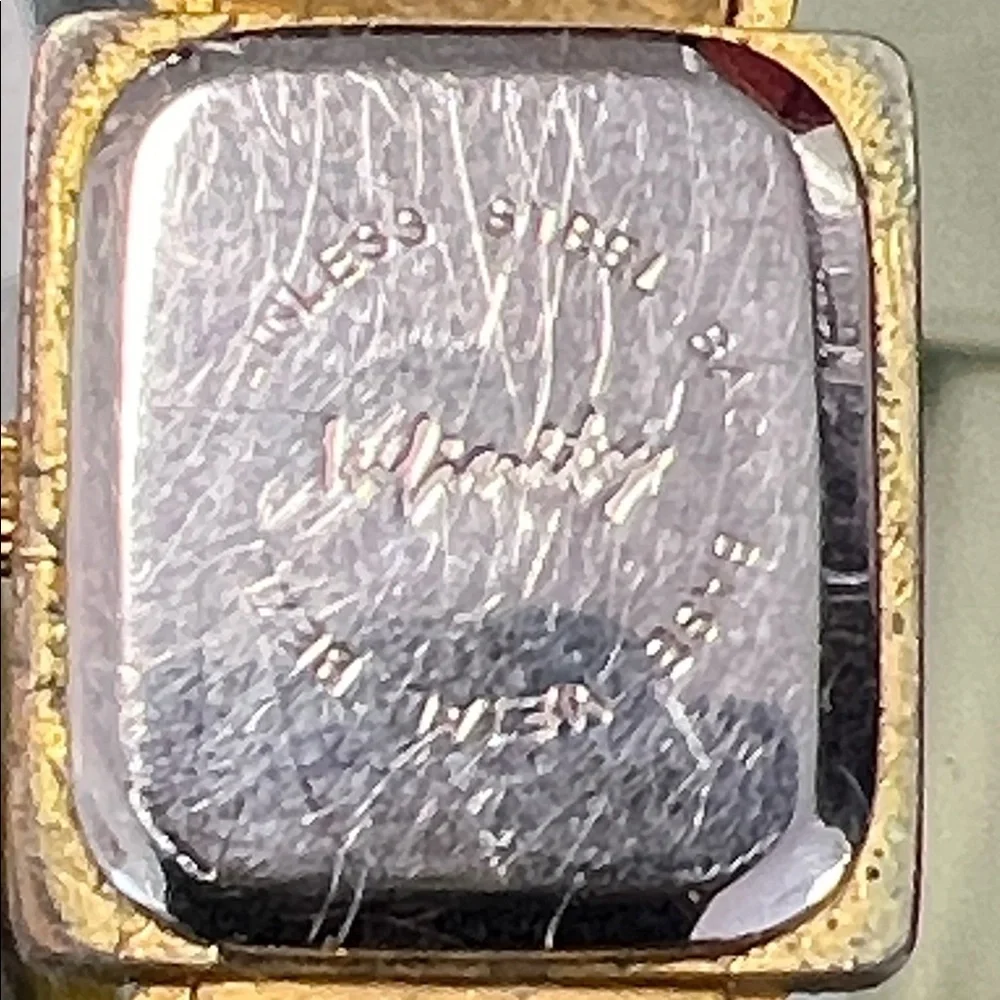 INFINITY: WOMEN'S GOLD FINISH FULL RHINESTONES SQUARE CASE LINKS ANALOGE WATCH